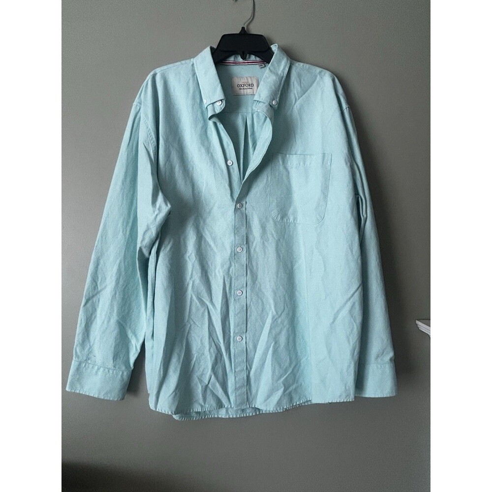 Oxford Light Blue Button-down Long Sleeves Men’s 2XL Chest Pocket